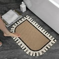 thumbnail image 6 of Qiweii Jute Kitchen Rug, Checkered Non Slip Washable Door Mat Neutral Black Indoor Outdoor Area Rug, Farmhouse Low Pile Floor Rugs Standard Size, 6 of 6
