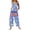 Sky Blue, variant on JULMCOMO American Flag Jumpsuits for Women Independence Day Cotton Linen Summer Patriotic Rompers 250th Year Wide Leg Sleeveless Stars Stripes Pants with Pockets Blue L