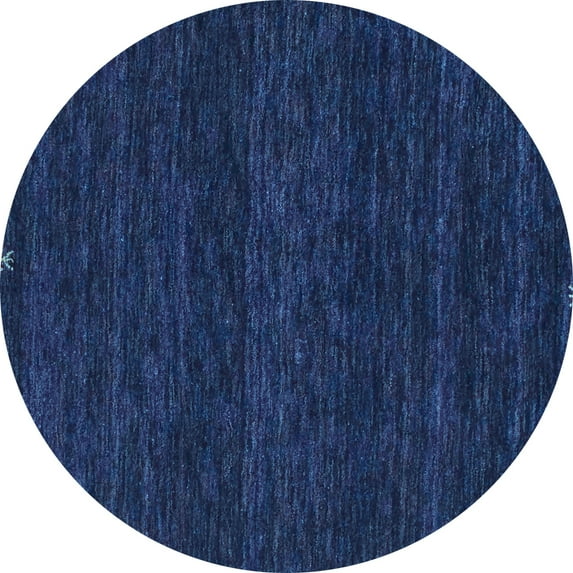 Ahgly Company Indoor Round Abstract Light Blue Contemporary Area Rugs, 3' Round