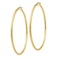 thumbnail image 2 of Real 14kt Yellow Gold Diamond-cut 2mm Round Tube Hoop Earrings; for Adults and Teens; for Women and Men, 2 of 3