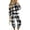 Black, variant on Fashion Women's Plaid Flannel Pajama Set Long Sleeve Round Neck Top and Jogger Pants Sleepwear Nightwear for Fall Winter Daily Wear Cozy Soft Comfy