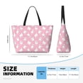 thumbnail image 4 of Pofeuu Pink Cartoon Bear Print Beach Bag,Waterproof Sandproof Beach Tote Bag, Large Capacity Foldable Beach Bags for Women, 4 of 7