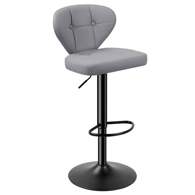 Daluvenix Bar Stools with Back Sets of 4 ,Modern Barstools Adjustable Faux Leather Upholstered Swivel Bar Stools, Counter Height Bar Chairs with Back for Kitchen Island,Dark Gray
