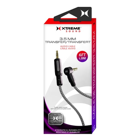 Xtreme 6ft 3.5mm Transfer Audio Cable Connects To Many Devices Durable/Bendable