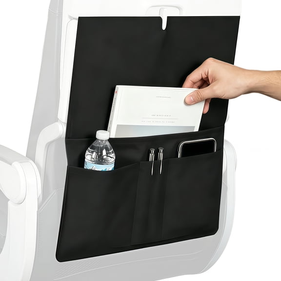 1 Pack Air Travel Tray Table Cover with Pocket, Plane essentials for Travel, Airplane Accessories Must-Haves for Train and Flying Supplies, Airplane Seat Storage Back Organizer