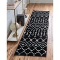 thumbnail image 2 of Unique Loom Moroccan Trellis Tribal Area Rug 2' 6 x 8' 2 Runner Black/Ivory, 2 of 2