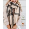 thumbnail image 2 of Bufanda de invierno FURTALK extragrande, suave, a cuadros y con flecos, 200 x 65 cm, 2 of 6