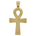 thumbnail image 3 of Auriga Fine Jewelry 10K Yellow Gold Cubic-Zirconia Ankh Cross Religious Charm Pendant for Women, 3 of 4