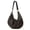 coffee, variant on Genuine Cowhide Women Hobo Bag, Black Leather Shoulder Bag, Adjustable Strap Crossbody Purse