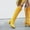 Yellow, variant on Tejiojio Clearance Autumn And Winter Thick High-heeled Pointed Toe Slim Boots Side Zipper Print Warm High-top Boots