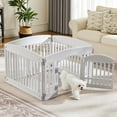 thumbnail image 2 of Blazezo 4-Panel 24-Inch Dog Playpen for Indoor Use, Safe & Secure Portable Pet Fence for Small to Medium Dogs, Foldable Easy-Clean Puppy Pen for Home, Backyard, Travel White, 2 of 6
