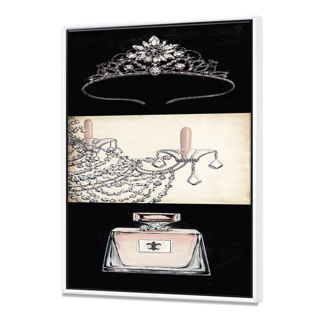 Lustre, Parfum et Diadème Glamour - Toile Encadrée à la Mode