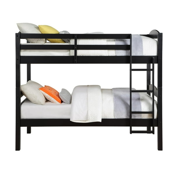Better Homes & Gardens Leighton Wood TwinOverTwin Bunk Bed, Black