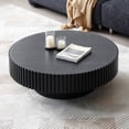thumbnail image 2 of 31.49'' Round Coffee Table, Wood End Table for Living Room, Modern Contemporary Circle Fluted Drum Side Table, Easy Assembly for Small Space, Matt Black, 2 of 7