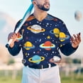 thumbnail image 4 of Fotbe Planets and Stars Baseball Jersey Shirt for Men and Women, Casual Short Sleeves Button Down T-Shirt-4X-Large, 4 of 9