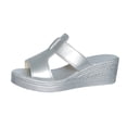 thumbnail image 1 of Mujeres Más Tamaño Vestidos de Verano Doble Correa Cuña Tacón Sandalias Casual Versátil Aumento de la Altura Zapatos Primavera, 1 of 9