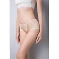 thumbnail image 3 of Women's Lace French Underwear Mid-Waist Sexy Breathable Hipster Panties Stretch Seamless Briefs GB13 Apricot XL, 3 of 5