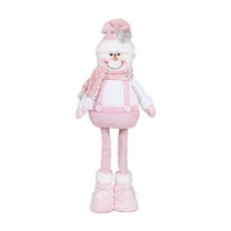 Neoyler Christmas Doll Christmas Decor Christmas Ornaments Extendable Legs Plush Toy Vacation Home Decor for All Ages Window Display 19.7 in Pink