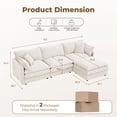 thumbnail image 4 of CARZZI LIFE Modular Sectional Sofa, 102 Inch L Shaped Couch Set with Armrests, 3-Seater Comfy Cloud Couches for Living Room Apartment, Beige, 4 of 11