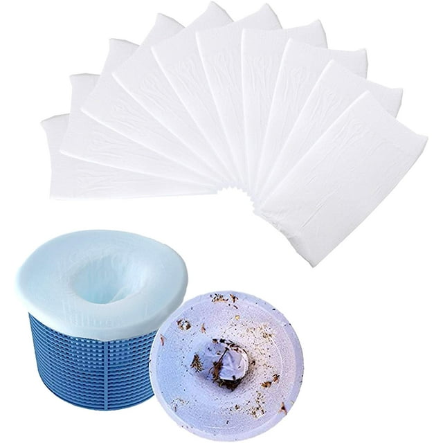 10 PCS Pool Skimmer Filter Socks, Fine Mesh Scum Pool Filter Socks Nets Reusable Pool Spas Filter Protector Savers for Filters, Baskets, Pool Blaster and Skimmers