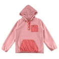 thumbnail image 4 of YUGYXL Toddler 1/4 Button Up Hoodie Sweatshirt Fall Polar Fleece Warm Pullover Tops Cute Zip Pocket Sweat Shirt Homecoming Boys Girls 2025&nbsp;Clearance Watermelon Red,11 Years, 4 of 4