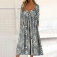 thumbnail image 2 of Edvintorg Fall 2024 Womens Fashion Dress Clearance Printing V-Neck Long Sleeve Button Loose Shirt Dress Women's Dresses With Pocket, 2 of 4