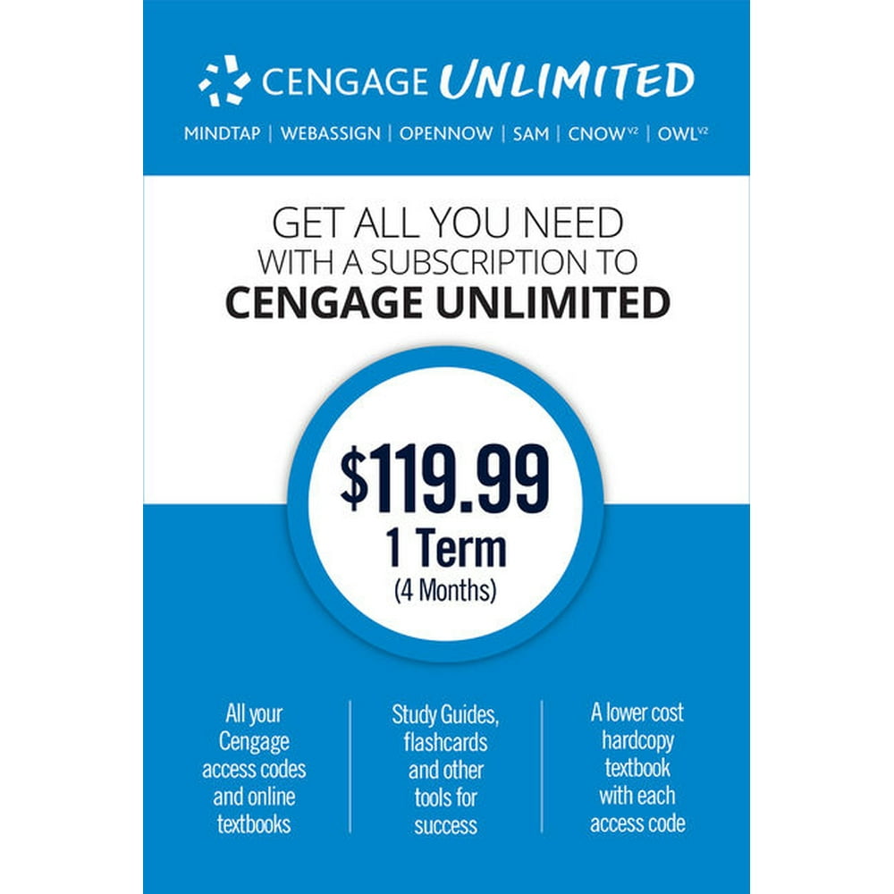 Cengage Unlimited, 1 Term (4 Months) Printed Access Card (Other)