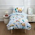 thumbnail image 2 of NTBED 4 Pieces Construction Toddler Bedding Set for Baby Boys Truck Vehicles Excavator Cars Printed Light Blue, 2 of 7