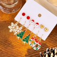thumbnail image 5 of HongHeng 6 Pairs Christmas Stud Earrings for Women Chirstmas Tree Snowflake Bow Gift Box Santa Claus Gingerbread Earrings Set Xmas Holiday Gifts, 5 of 6