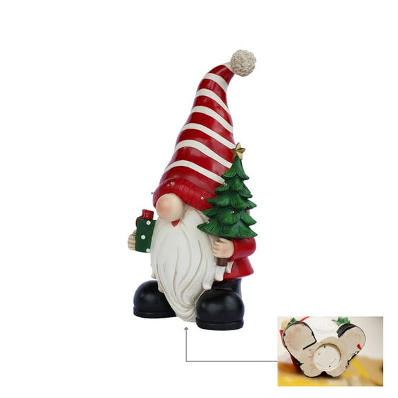 Hi-Line Gift Ltd. Santa Holding Christmas Tree Lighted Christmas Decor Battery Operated