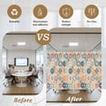 thumbnail image 5 of Boho Morocco Window Privacy Film, Retro Farmhouse Ethnic Neutral Aesthetic Static Cling UV Sun Blocking Heat Control Window Tint, Non-Adhesive One Way Windows Privacy Cover 35.4''x78.7'', 5 of 7