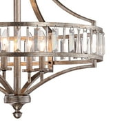 Vienna Full Spectrum Soft Silver Chandelier 24 Wide Crystal Glass 4-Light Fixture for Dining Room House Kitchen Bedroom