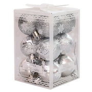 Binduo 12pcs Christmas Decorative Ball Set Tree Pendant Balls Ornaments (Silver)