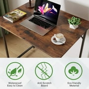 32 inch Computer Desk, Study Writing Table for Small Space, Save Space Office Desk with Metal Legs, Modern Steel Frame Wood PC Workstation for Home Office, Vintage