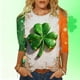 thumbnail image 1 of Xuyuer Women St Patricks Day Sweatshirts Lucky Clover Blouse Irish Shamrock Pullover 3/4 Sleeves Graphic Tops, 1 of 6