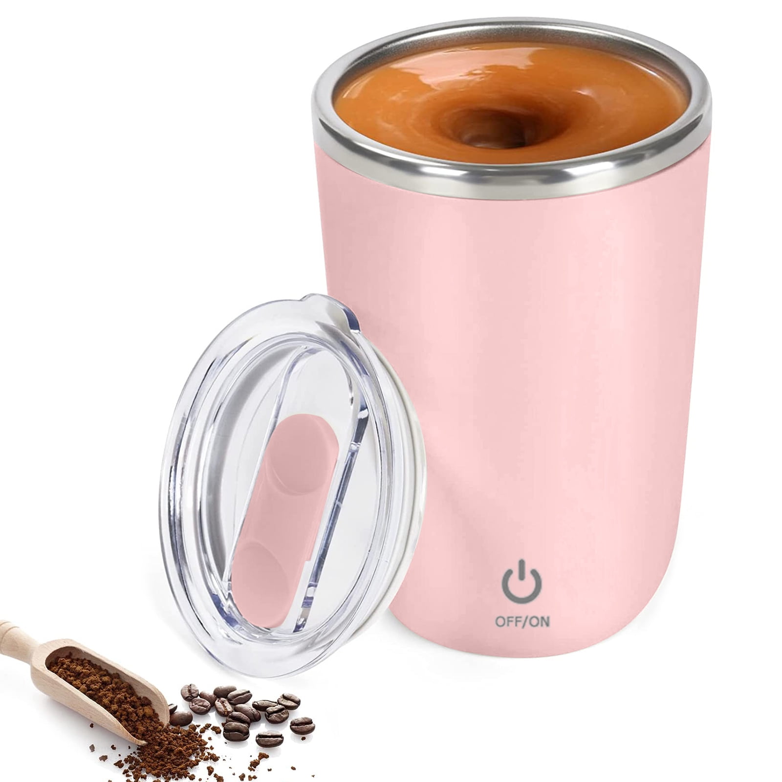 350ml Portable Travel Coffee Cup 304 Stainless Steel Electric Stirring