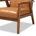thumbnail image 6 of Bowery Hill Mid-Century Wood/Faux Leather Office Chair in Brown, 6 of 8