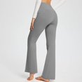 thumbnail image 3 of Women's Bootcut Yoga Pants Workout Flare Leggings High Waisted Crossover Lounge Bell Bottom Dress Pants with Pockets, 3 of 5