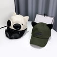 thumbnail image 4 of Neinkie Ears Baseball Hat, Pilot Glasses Washable Removable Lenses Baseball Cap for Outdoor, 4 of 9