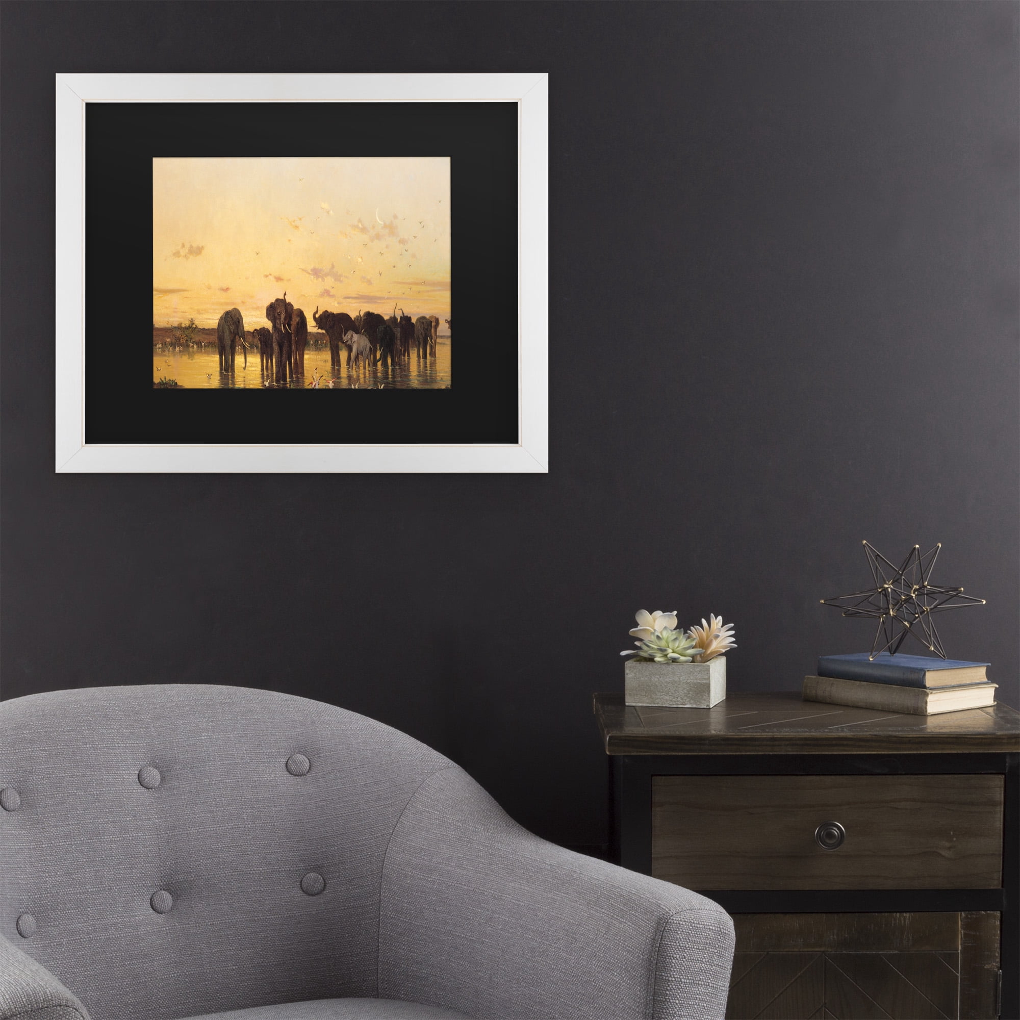 Trademark Fine Art 'African Elephants' Canvas Art by Charles Emile de Tournemine