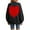 Black red, variant on Women's Oversized Heart Print Cardigan - Longline Open Front Coatigan Sweater