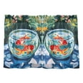 thumbnail image 7 of Yayeee Kitchen Curtains Light Filtering 27"x36" Rod Pocket Short Cafe Window Panel, Red Goldfish, 7 of 7