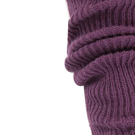 

enquiret 1 Pair Woman Latin Dance Socks Winter Warm Leggings Jeans Hosiery Leg Warmer Fitness Solid Color Dressing Dark Purple