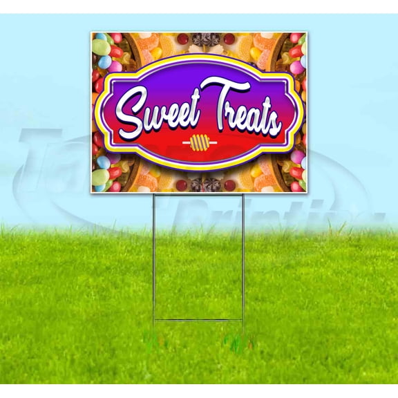 Sweet Treats (18" x 24") Yard Sign, Includes Metal Step Stake
