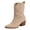 Beige, variant on Rokment Women's Wide Calf Cowboy Boots Slouchy Solid Pointed Toe Chunky Block Heels Wide-Calf Western Cowgirl Riding Dress Boots Fall Winter