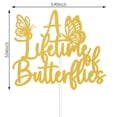 thumbnail image 3 of Cake Topper CHINGYIA Un amor para toda la vida con mariposas y brillo dorado, 3 of 7