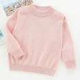 thumbnail image 3 of GYRATEDREAM Kids Boys Girls Cable Knit Slim Fit Sweaters Long Sleeve Crewneck Chunky Pullover Cute Knitwear Fall Jumper Tops for 5-6Y Pink, 3 of 9