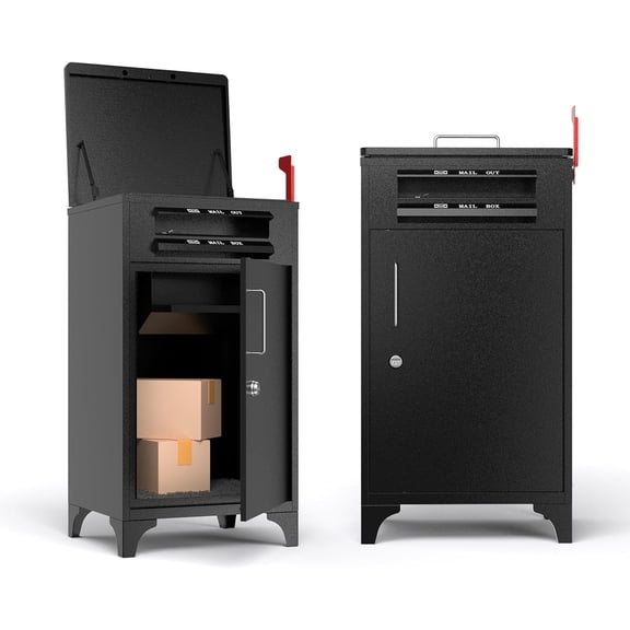 POCHAR Large Package Delivery Boxes for Outside - Heavy-Duty Steel Parcel Drop Boxes with Coded Lock for Outdoor, Porch, Curbsid