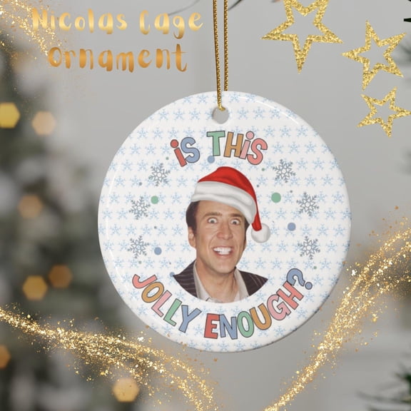 Nicolas Cage Face Christmas Ceramic Ornament 1pc 5pc 10pc 20pc | Holiday Tree Decor