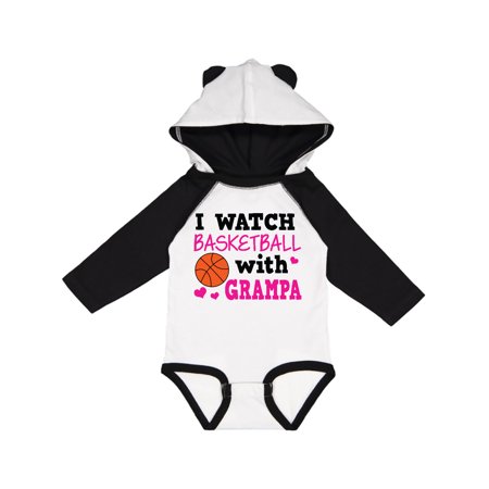 

Inktastic I Watch Basketball with Grampa Gift Baby Girl Long Sleeve Bodysuit